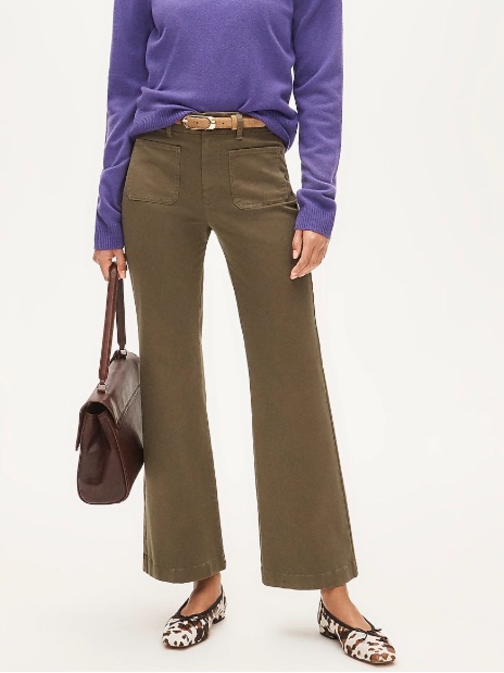 J crew frosty olive Charley kickout cropped pant in chino